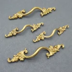 Poignée de porte d&rsquo;armoire américaine, tiroirs de garde-robe en laiton, moderne, Simple, français, nordique, en cuivre pur, boutons de tiroir en or