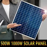1000w 500w panneau solaire 12v panneau solaire photovoltaïque batterie solaire 100a ensemble de contrôleur pour le chargement extérieur, ménage/camping