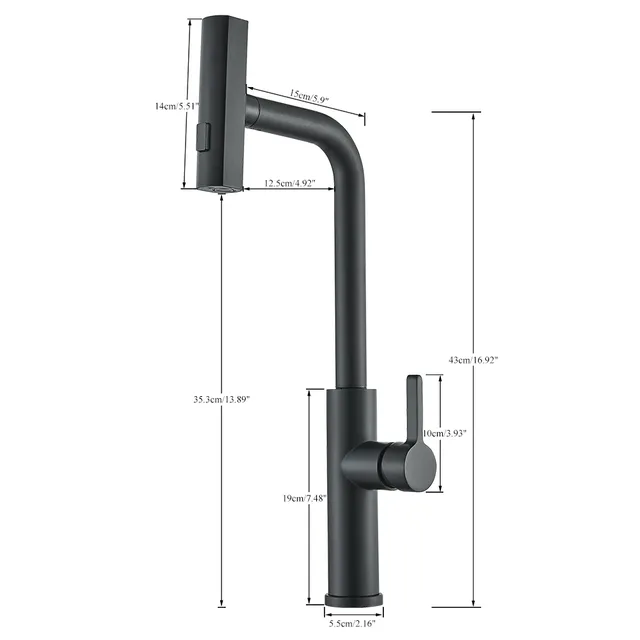 Robinet de cuisine grande cascade bec extractible… – vue 7