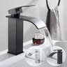 Robinet lavabo cascade noir mat acier inoxydable carré… – vue 6