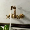Robinet mural laiton antique brossé vintage double… – vue 6