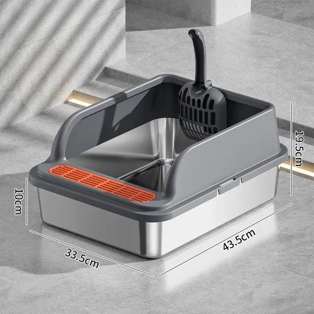 Zhengkai bassin à litière pour chat en acier inoxydable – vue 5
