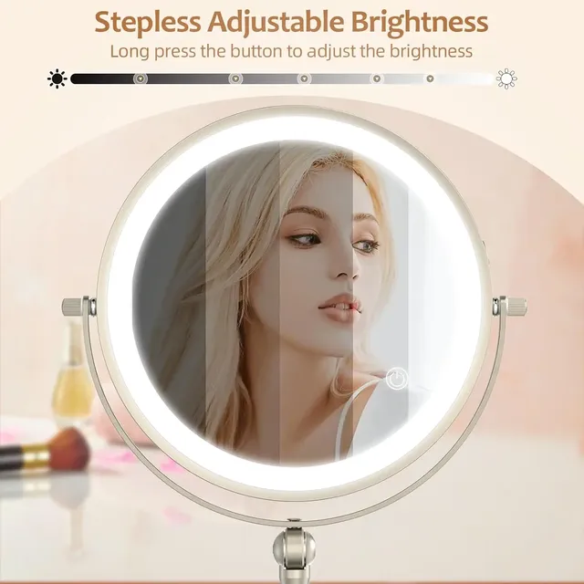Miroir de maquillage de 9 pouces avec lumière LED – vue 4