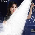 Pommeau de douche à main filtré suralimenté, douche à 6 vitesses réglables, grand panneau de 13CM, pomme de douche multifonctionnelle à grand débit, 1 pièce