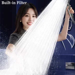 Pommeau de douche à main filtré suralimenté, douche à 6 vitesses réglables, grand panneau de 13CM, pomme de douche multifonctionnelle à grand débit, 1 pièce