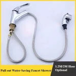 Pommeau de douche avec robinet d&rsquo;économie d&rsquo;eau extractible et Kit de tuyau de 1.2m/2m pour remorques de camping-car, ensemble de douche à main, accessoires de caravane pour camping-car