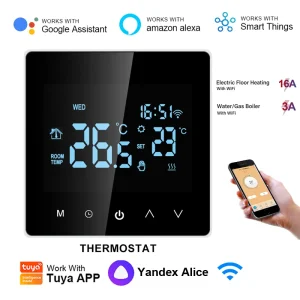 Tuya Smart WiFi ThermoandreElectric, chauffage au sol, eau, gaz, bomicrophone, LCD, numérique, tactile, contrôle de la température pour Google Home, Alexa Tuya Smart WiFi ThermoandreElectric, chauffage au sol, eau, gaz, bomicrophone, LCD, numérique, tactile, contrôle de la température pour Google Home, Alexa