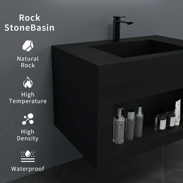 Lavabo européen en céramique intégré – vue 2