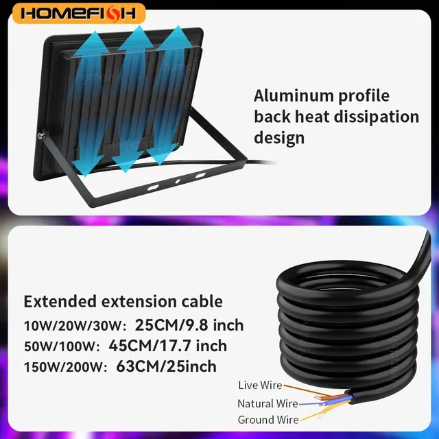 Projecteur RGB 100W 50W 30W 20W 10W – vue 6