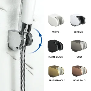 Accessoires de salle de bain ABS support de douche à main réglable support mural Chrome/or brossé/blanc/or Rose/gris/noir mat