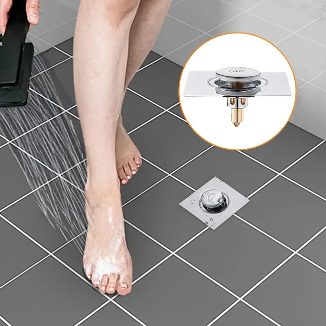 Bouchon vidange évier douche carré finition miroir acier… – vue 2
