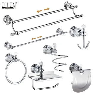 HOHardware-Ensemble d'étagère à serviettes de bain en cristal