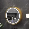 Miroir mural rond cadre noir mat anneau LED tactile… – vue 6