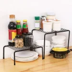 Support de rangement de cuisine, support d&rsquo;assaisonnement en fer forgé, évier de comptoir, bol sur pied et support de rangement pour assiettes