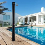 Pour colonne de douche solaire extérieure noire argentée, douche de protection UV pour piscine de plage extérieure de vente directe
