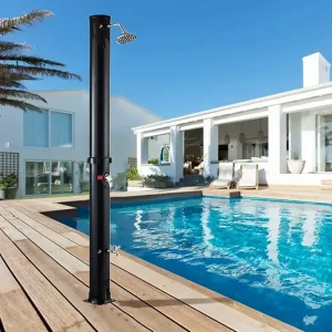 Pour colonne de douche solaire extérieure noire argentée, douche de protection UV pour piscine de plage extérieure de vente directe