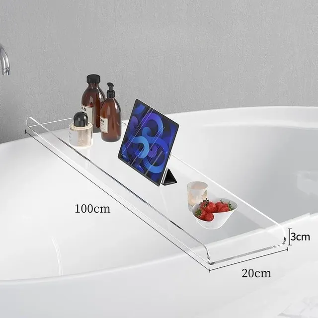 Plateau baignoire acrylique transparent bleu incurvé… – vue 5