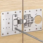 Kit de plaque de réparation de charnière d&rsquo;armoire, panneau Chi de cuisine, plaque de montage de porte avec trous, attelle plate en fibre de phosphore, outils ménagers rapides