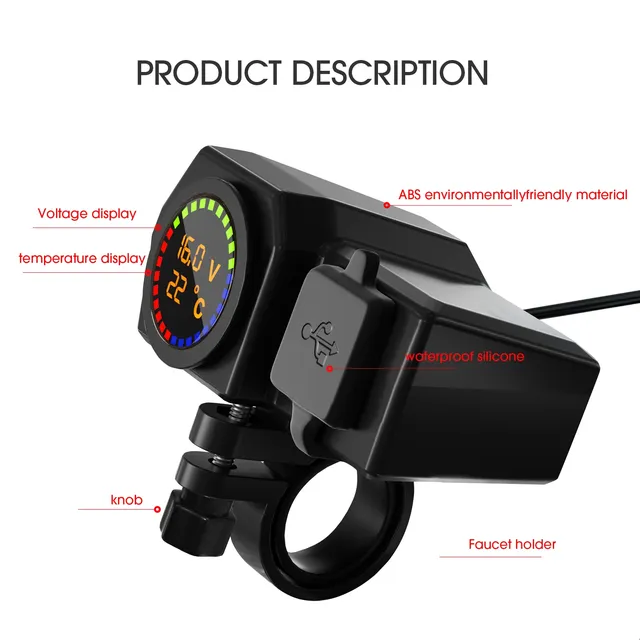 Chargeur de moto QC3.0 – vue 3