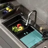 Évier cuisine acier inoxydable noir mat grand cuve… – vue 5