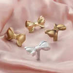 Poignée de porte d&rsquo;armoire, nœud en laiton de luxe français, poignée de garde-robe, cuivre pur plaqué or chromé, poignée MELHandle créative et simple