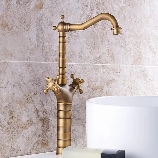 Robinet Antique Bronze cuivre Double poignée bec… – vue 2