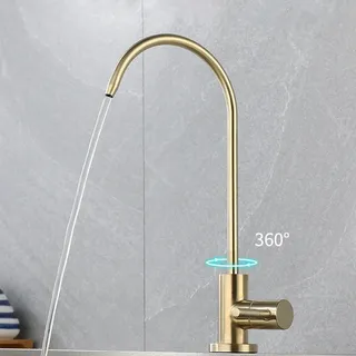 Robinet mitigeur cuisine inoxydable acier doré brossé col cygne haut…