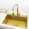 Évier cuisine inox SUS304 doré rectangulaire simple… – vue 5