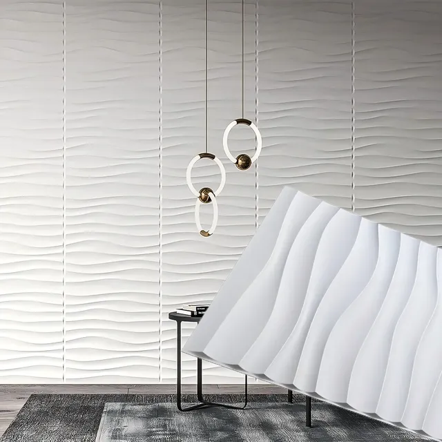 Rénovation murale 3D PVC vague conseil Texture panneau… – vue 2