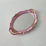 Miroir mural décoratif de forme ovale, plateau de rangement de cosmétiques en verre Vintage français, assiette de miroir, plateau de service de taille de bureau