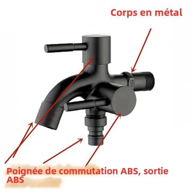 Robinet à Double sortie 1/2 "pour Machine à laver – vue 3
