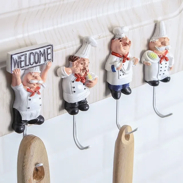 Crochet mural magnétique chef résine acier inoxydable… – vue 2