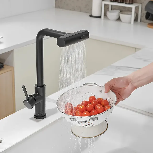 Robinets de cuisine noirs gris