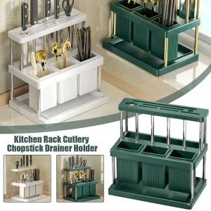 Cuillère de cuisine multifonctionnelle, fourchette, baguettes, couteaux, organisateur de marque haut de gamme, porte-couverts de cuisine, étagère de rangement de cuisine à domicile