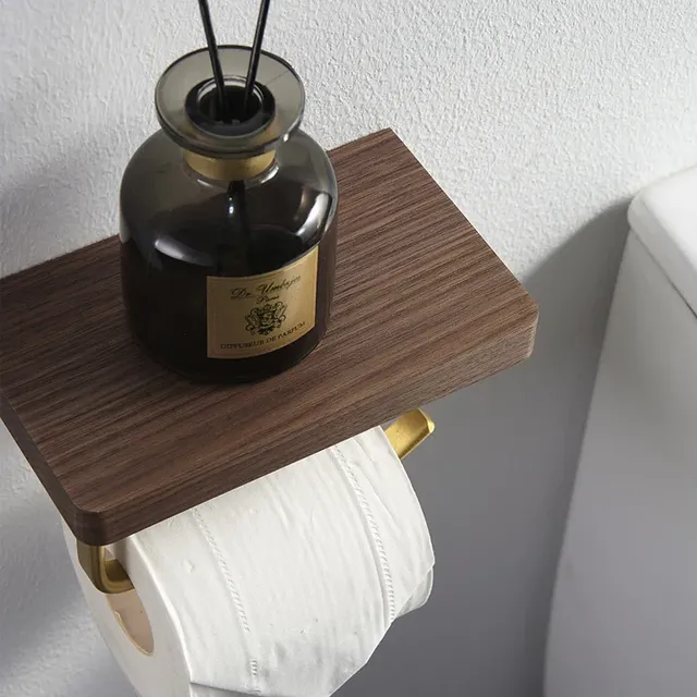 Porte-rouleau de papier toilette mural en laiton – vue 4
