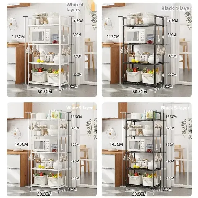 Étagère de cuisine multicouche du sol au sol – vue 3