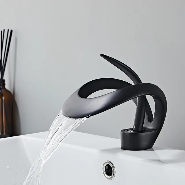 Robinet de lavabo de salle de bains doré/blanc – vue 4