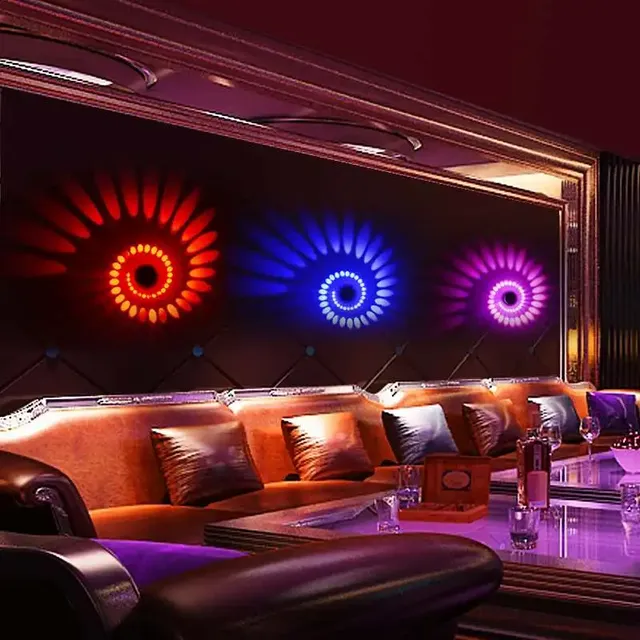 Lampe murale LED RGB à trou en spirale – vue 6