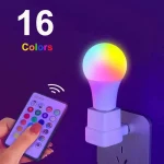 Ampoule LED E27 RGB 220V, lampe multicolore à couleur blanche changeante avec télécommande IR pour chambre à coucher, fête, décoration de la maison