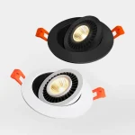 Spot lumineux LED encastrable avec technologie COB, rotatif à 360 °, éclairage d&rsquo;intérieur, luminaire de plafond, idéal pour un salon ou une chambre à coucher, 9/12/15/18/20/24W, ac 85 – 265V