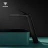 Robinet lavabo laiton massif brossé doré PVD monotrou… – vue 5
