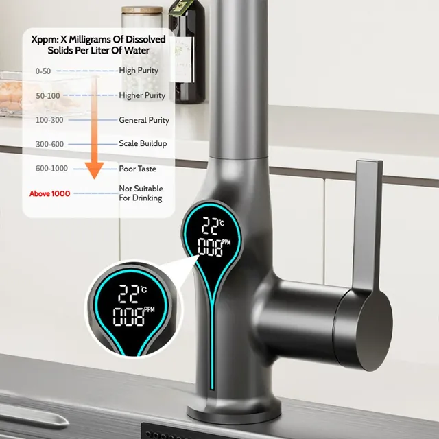 Robinet de cuisine gris – vue 3