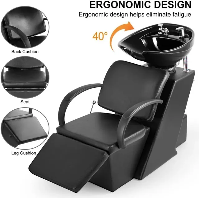 Chaise de lavage de cheveux de Salon de beauté réglable… – vue 2