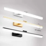 Applique murale LED pour salle de bain, éclairage réglable pour miroir de douche or/noir/Chrome, luminaire en aluminium étanche, intérieur moderne