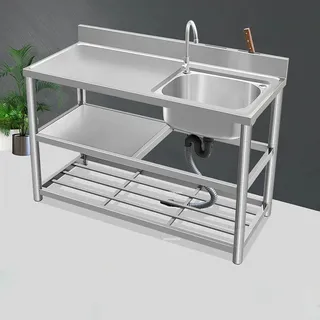 Évier intégré en acier inoxydable 304 avec rangement rapide