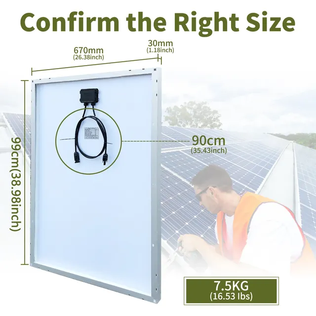 Panneau Solaire Rigide 140W 12V – vue 2