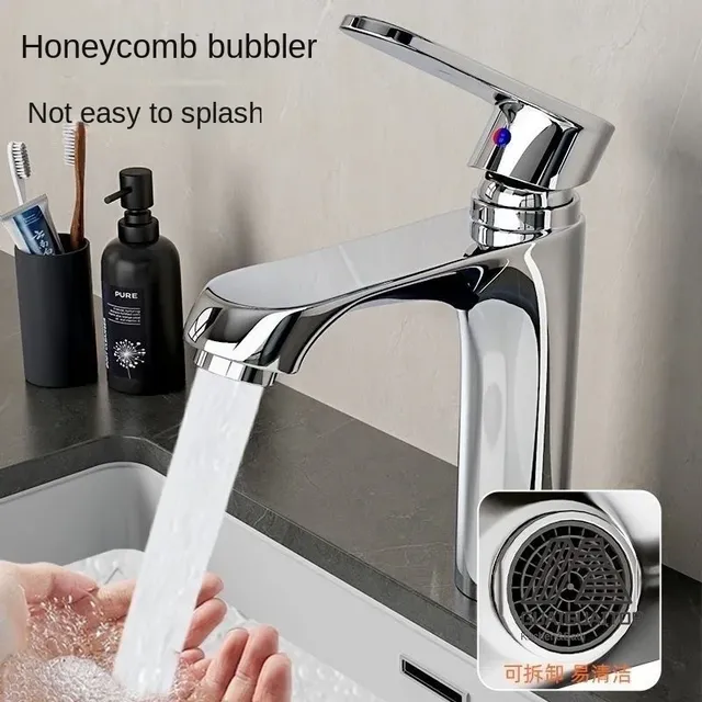 Mitigeur lavabo monocommande contemporain chrome poli… – vue 7