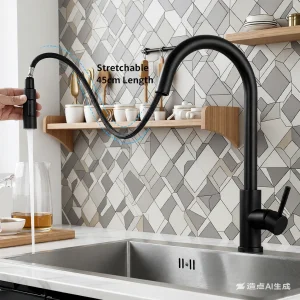 Robinet de cuisine extractible en acier inoxydable, mélangeur chaud/froid en Nickel brossé monotrou G1/2, robuste pour cuisine et bain Robinet de cuisine extractible en acier inoxydable, mélangeur chaud/froid en Nickel brossé monotrou G1/2, robuste pour cuisine et bain