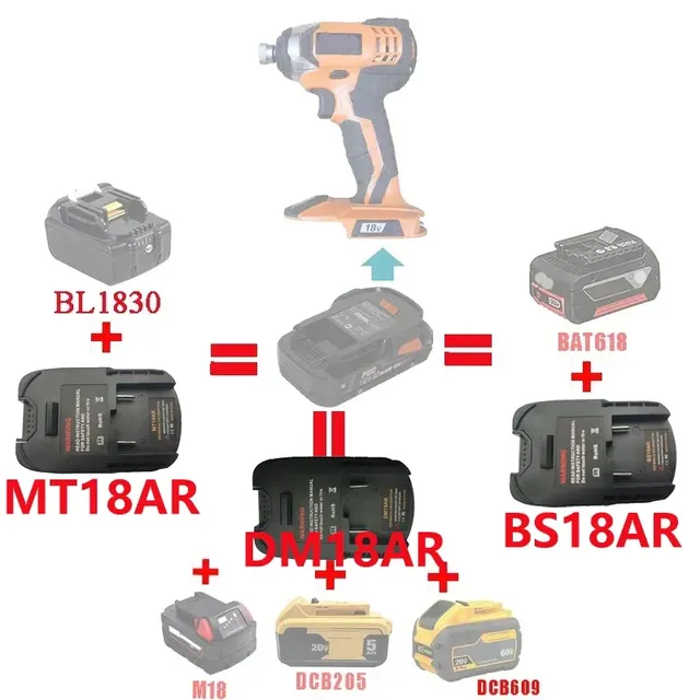 Adaptateur batterie universel Ridgid Aeg compatible…