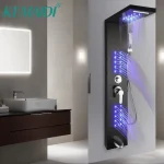 KEMAIDI – système de tour de panneau de douche en acier inoxydable, pomme de douche LED, robinet à 5 fonctions, système de Massage de la pluie avec Jets corporels, douche
